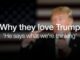 Blurry figure with text about Trump.