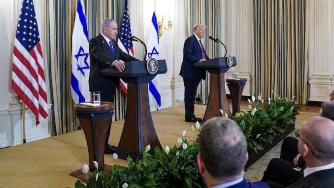 Two leaders at a joint press conference.