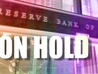 Reserve Bank of Australia on hold sign.