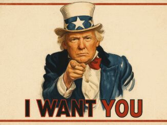 Uncle Sam-style poster, person pointing forward.