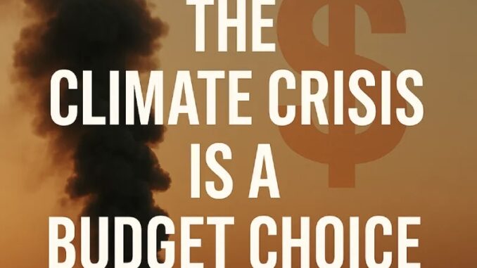 Climate crisis budget choice with smoke background. Climate crisis budget choice with smoke background.