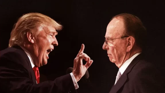 Two men in a heated conversation.