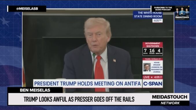 Man speaking at press conference on Antifa.