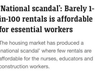 Rental affordability crisis for essential workers.
