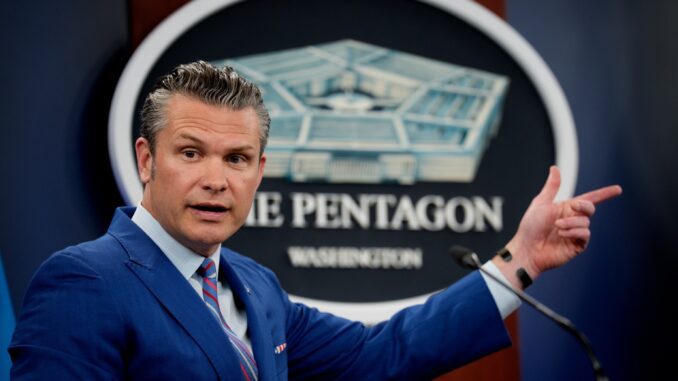 Man speaking at Pentagon press conference. Man speaking at Pentagon press conference.