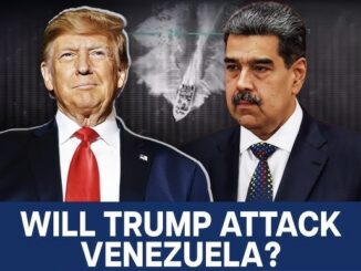 Two men with "Will Trump Attack Venezuela?