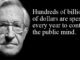 Man with quote about controlling public mind.