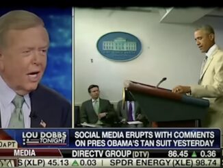 TV segment discussing Obama's tan suit.