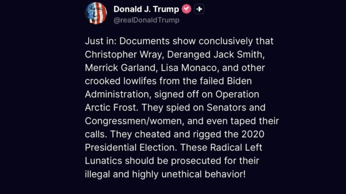 Social media post with political accusations text. Social media post with political accusations text.