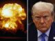 Nuclear explosion and unidentified person side by side.