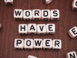 Letter tiles spell "Words Have Power".