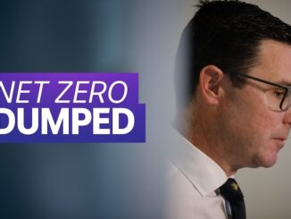 Man beside "Net Zero Dumped" text.