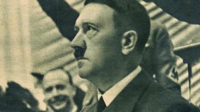 Vintage black-and-white man at political rally