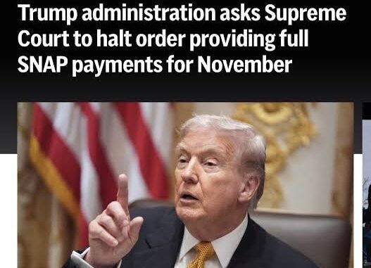 Trump administration requests halt on SNAP payments. Trump administration requests halt on SNAP payments.