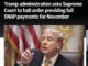 Trump administration requests halt on SNAP payments.