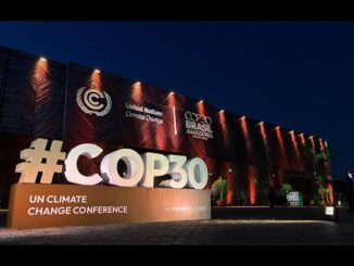 #COP30 UN Climate Change Conference sign.
