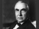 Man in suit with bow tie portrait.