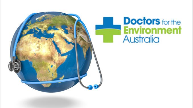 Earth with stethoscope, Doctors for Environment Australia. Earth with stethoscope, Doctors for Environment Australia.