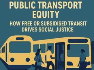 Public transport equity and social justice illustration.