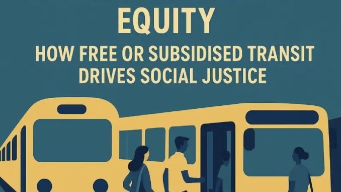 Public transport equity and social justice illustration.