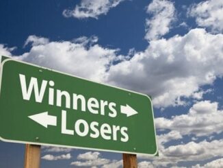 Sign with arrows: "Winners" and "Losers".