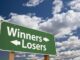 Sign with arrows: "Winners" and "Losers".