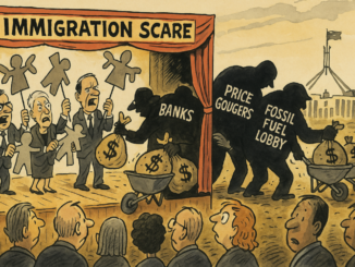Political cartoon on immigration and financial influence.