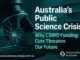 Australia's science funding crisis, CSIRO cuts.