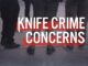 Group standing with "Knife Crime Concerns" text.