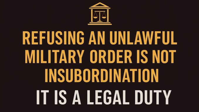 DoD seals and UCMJ warning about unlawful orders