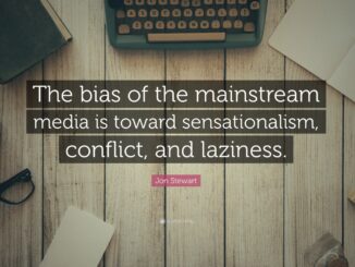 Quote about mainstream media bias on table.