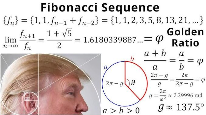 Fibonacci sequence and golden ratio concept illustration.