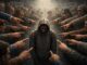 Person surrounded by pointing fingers, feeling isolated.