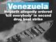 Venezuela drug boat strike news headline image.