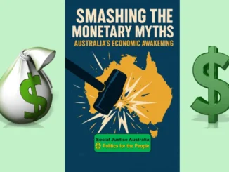 Book cover with hammer breaking Australia map.