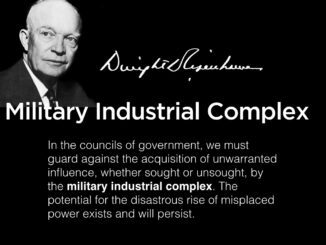 Black-and-white image of Eisenhower with quote.