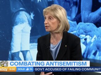 TV interview about combating antisemitism.