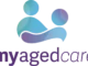 My Aged Care logo on black background.