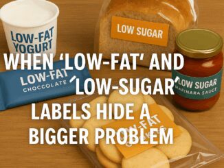 Low-fat and low-sugar labeled food products.