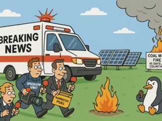 Reporters cover coal mine fire incident.
