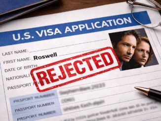 U.S. visa application marked as rejected.