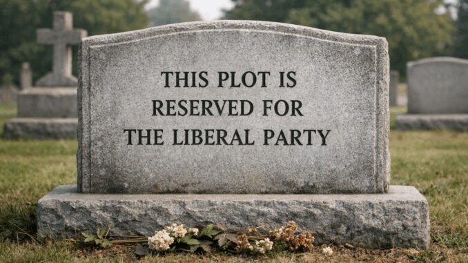 Gravestone with political message in cemetery.