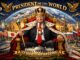Man in royal attire on throne, globe background.