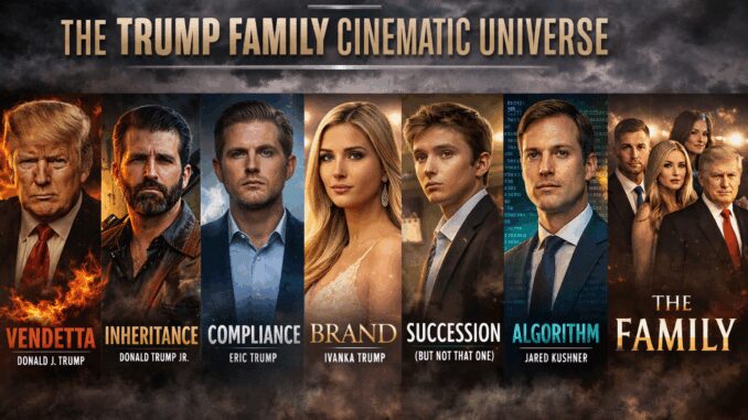 The Trump Family Cinematic Universe parody poster.