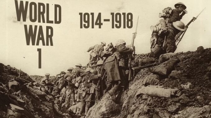 World War I soldiers in a trench. World War I soldiers in a trench.