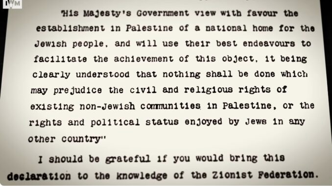 Typed text about establishing a Jewish homeland.