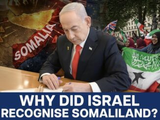 Politician signing document, Somaliland recognition question.