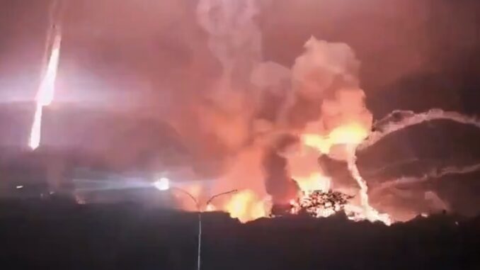 Fire and smoke in night sky scene. Fire and smoke in night sky scene.