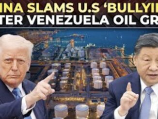 Two leaders with oil refinery background.