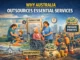 Australia outsourcing essential services illustration.